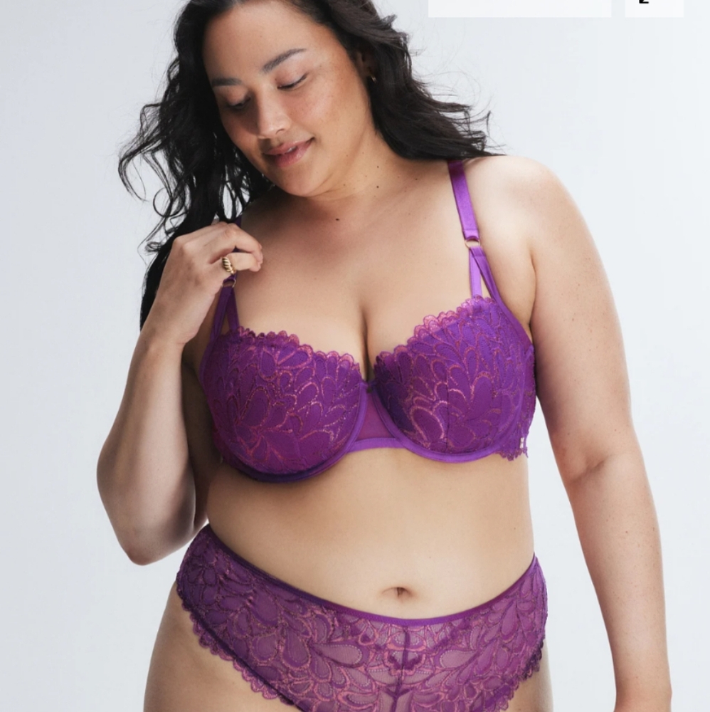 Savage X Fenty Not Sorry Lace Balconette Bra Sz 38C